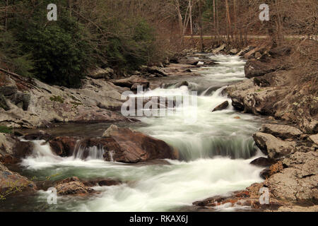 Teilweise befindet sich in Great Smokey Mountains National Park, der kleine Fluss bietet einige der schönsten Landschaft im Südosten der Vereinigten Staaten Stockfoto