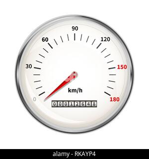 Glänzend Retro Tachometer, Armaturenbrett Indikator isoliert auf weißem Stock Vektor