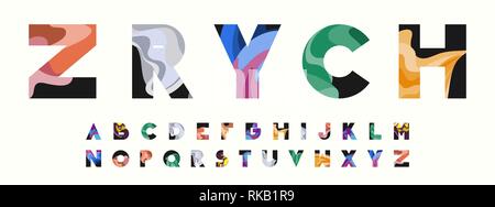 ZRYCH Bunt gewellt Alphabet Stock Vektor