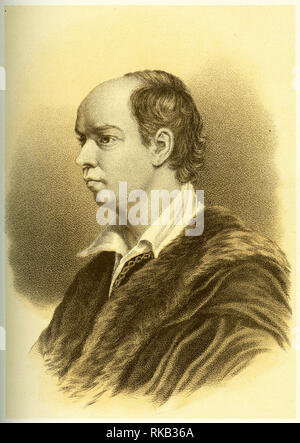 Gravieren von Oliver Goldsmith (1728 - 1774), irischer Schriftsteller, Dramatiker und Dichter. Stockfoto