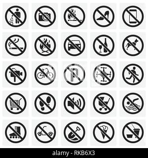 Verbotsschilder auf Plätzen Hintergrund für Grafik- und Webdesign, modernen einfachen Vektor unterzeichnen. Internet Konzept. Trendy Symbol für Web site Design web-Taste oder mobile App. Stock Vektor