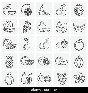Obst Symbole auf Plätzen Hintergrund für Grafik- und Webdesign, modernen einfachen Vektor unterzeichnen. Internet Konzept. Trendy Symbol für Web site Design web-Taste oder mobile App. Stock Vektor