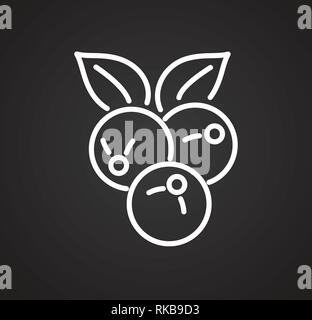 Berry Symbol auf schwarzem Hintergrund für Grafik- und Webdesign, modernen einfachen Vektor unterzeichnen. Internet Konzept. Trendy Symbol für Web site Design web-Taste oder mobile App. Stock Vektor