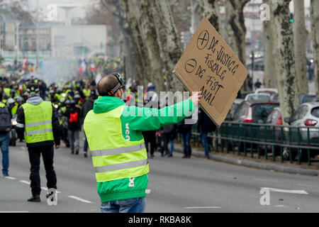 Die Gewalten Markierung der 13. Tag des gelben Jacken Mobilisierung, Lyon, Frankreich Stockfoto