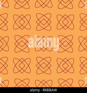 Geometrische nahtlose Muster auf den hellen orange Hintergrund Stock Vektor