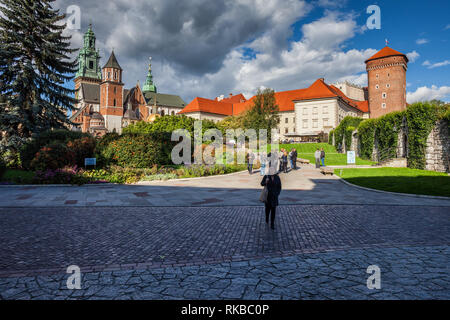 Schloss Wawel und Kathedrale in der Stadt Krakau in Polen Stockfoto