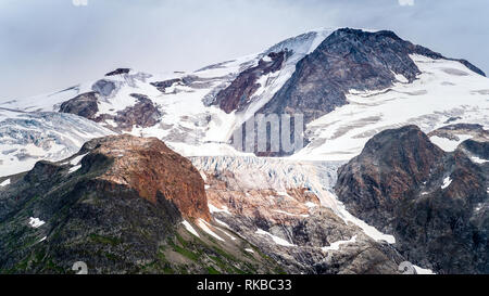 Sustenpass, Mountain Pass zwischen dem Kanton Uri und Bern, Fuschertörl und Gwächtenhorn, Schweiz Stockfoto