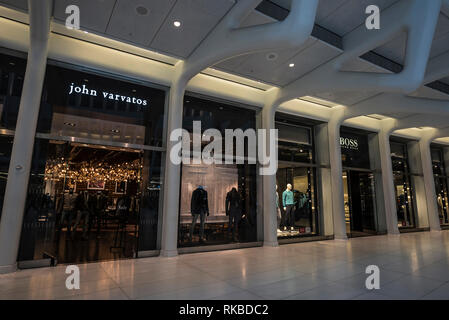 New York City, USA - 27. Juli 2018: Einrichtung des World Trade Center Station (Pfad) einen neuen Transit Hub in Lower Manhattan, das Oculus, Nachfolger Stockfoto