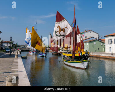 Museum der Boote in der Porto Canale Leonardesco von Cesenatico, Emilia Romagna, Italien Stockfoto