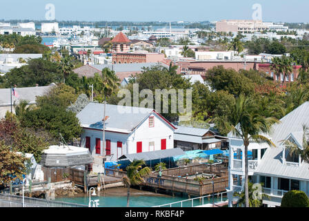 Die Luftaufnahme von Key West, der südlichsten Stadt der Vereinigten Staaten (Florida). Stockfoto