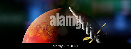 Raumschiff kam im Orbit, Space Mission zum Roten Planeten Stockfoto