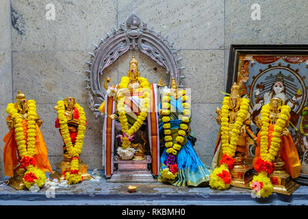 Schrein zu hinduistischen Götter Sri Maha Mariamman Tempel, Kuala Lumpur, Malaysia Stockfoto