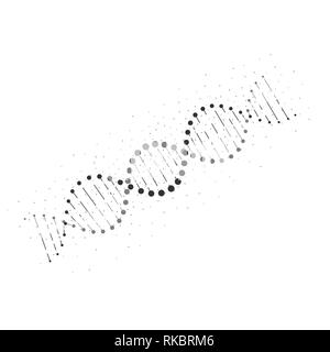 Abstrakte DNA-Struktur. DNA-Symbol. Vector Illustration auf weißem Hintergrund Stock Vektor