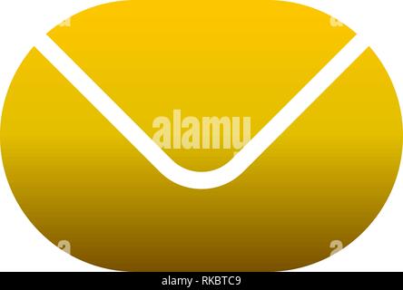 Mail Symbol - golden Gradient abgerundet, isoliert - Vector Illustration Stock Vektor