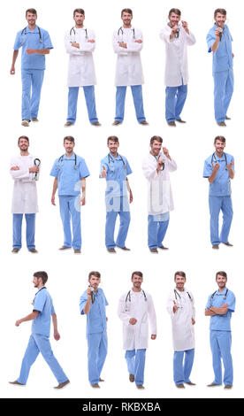 Sammlung der vollen Länge Porträts von medizinische Leute. auf weißem Hintergrund Stockfoto