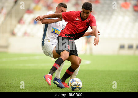 Curitiba, Brasilien. 10 Feb, 2019. Breno und Christian bei Paraná Clube x CA Paranaense gehalten am Joaquim Américo Stadium in Curitiba, PR. Credit: Reinaldo Reginato/FotoArena/Alamy leben Nachrichten Stockfoto