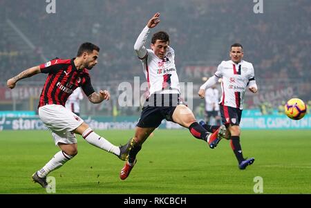 Mailand, Italien. 10. Feb 2019. ESCLUSIVA MAILAND Foto Spada/LaPresse 10 Febbraio 2019 Milano (Italia) Sport calcio Milan vs Cagliari - Campionato di calcio Serie A TIM 2018/2019 - Stadio San Siro Nella Foto: Suso EXKLUSIVE MAILAND Foto Spada/LaPresse Februar 10, 2019 in Mailand (Italien) Sport Fussball Mailand vs Cagliari - Italienische Fußball-Liga einen TIM 2018/2019 - San Siro Stadion In der Pic: Suso Credit: LaPresse/Alamy leben Nachrichten Stockfoto