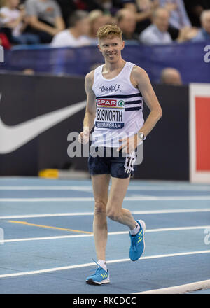 Birmingham, Großbritannien. 10 Feb, 2019. Boswoth siegte bei den Männern 5 Km Rennen endgültig Weg, während SPAR Britische Athletik Indoor Championships 2019 im Arena Birmingham am Sonntag, den 10. Februar 2019. BIRMINGHAM, ENGLAND. (Nur redaktionelle Nutzung, eine Lizenz für die gewerbliche Nutzung erforderlich. Keine Verwendung in Wetten, Spiele oder einer einzelnen Verein/Liga/player Publikationen.) Credit: Taka G Wu Credit: Taka Wu/Alamy leben Nachrichten Stockfoto