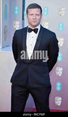 London, Großbritannien. 10 Feb, 2019. LONDON, Großbritannien - 10. Februar: Dermot O'Leary an der 72nd British Academy Film Awards, die Albert Hall am 10. Februar 2019 in London, Vereinigtes Königreich. Credit: Imagespace/Alamy leben Nachrichten Stockfoto