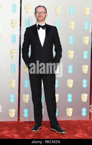 London, Großbritannien. 10 Feb, 2019. LONDON, GROSSBRITANNIEN. Februar 10, 2019: Mark Gatiss für den BAFTA Film Awards 2019 in der Royal Albert Hall, London anreisen. Bild: Steve Vas/Featureflash Credit: Paul Smith/Alamy leben Nachrichten Stockfoto