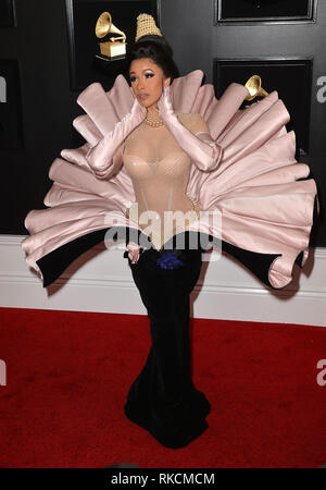 Los Angeles, CA, USA. Februar 2019. Los Angeles, Kalifornien, USA. Februar 2019. 10. Februar 2019 – Los Angeles, Kalifornien – Cardi B. 61. Jährliche GRAMMY Awards im Staples Center. Foto: AdMedia Stockfoto