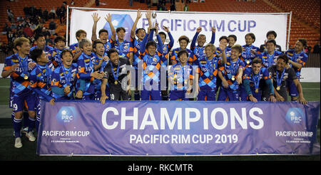 Februar 10, 2019 - Nagasaki feiert den Sieg 3-1 nach Spielen im Pacific Rim Cup Championship Match zwischen V-Varen Nagasaki und Real Salt Lake am Aloha Stadium in Honolulu, HI Michael Sullivan/CSM Stockfoto