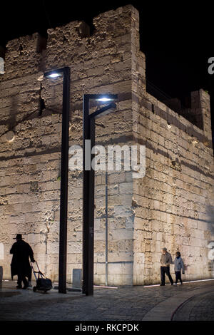 Mauer um Altstadt von Jerusalem Stockfoto