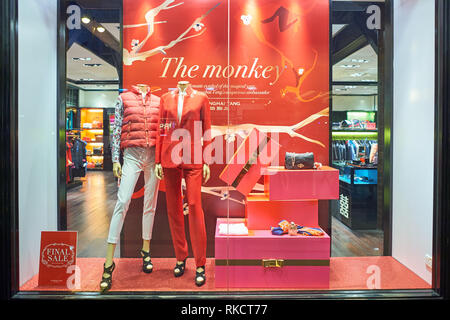 Hongkong - ca. Januar 2016: ein Geschäft in Hongkong. Shopping ist eine weit verbreitete soziale Tätigkeit in Hongkong. Stockfoto