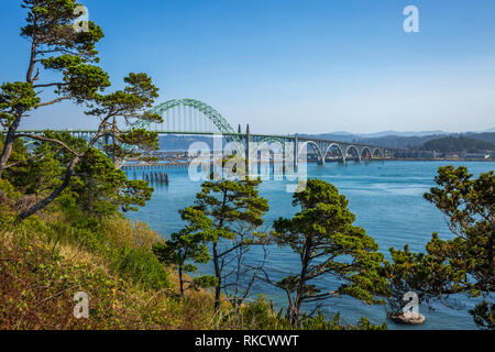 Yaquina Bay Bridge, Newport Oregon Stockfoto