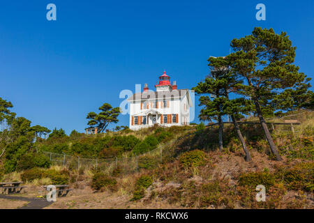 Yaquina Bay Lighthouse, Newport Oregon Stockfoto