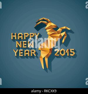 Polygonale golden ram Schafe Symbol von Jahr Abbildung: Stock Vektor