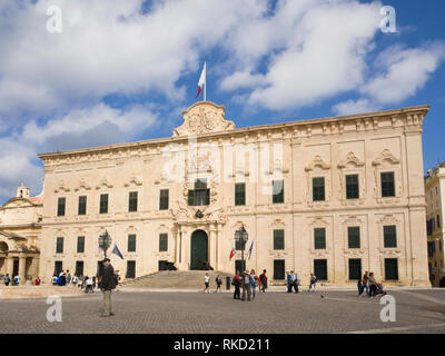 Auberge de Castille in Valletta Malta Häuser das Amt des Ministerpräsidenten von Malta Stockfoto