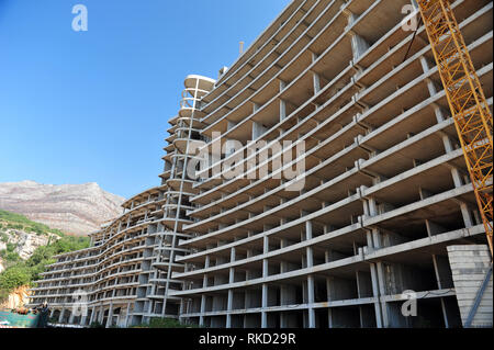 Riesige aufgegeben unvollendete Hotel in Montenegro. Stockfoto