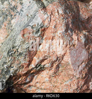 Oberfläche eines Boulder von Pegmatiten, Nahaufnahme Stockfoto