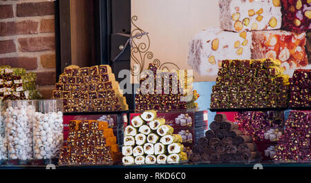 Belastung von traditionellen Lokum Rahat lokum Stockfoto