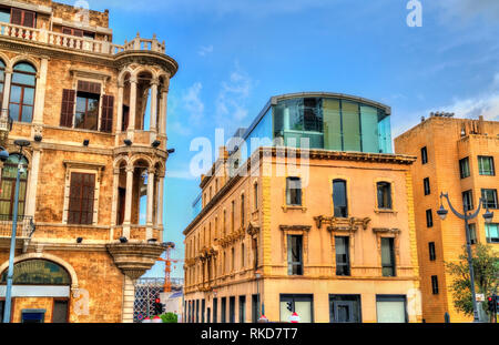 Gebäude in der Innenstadt von Beirut, Libanon Stockfoto