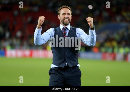 GARETH SOUTHGATE ENGLAND MANAGER KOLUMBIEN V England, 2018 FIFA WORLD CUP RUSSLAND SPARTAK STADIUM, Moskau, Russland, 03. Juli 2018 GBC 12058 WARNUNG! Dieses Foto darf nur verwendet für Zeitung und/oder Zeitschrift redaktionelle Zwecke. Möglicherweise nicht für Publikationen, bei denen 1 Spieler verwendet werden, 1 Club oder 1 Wettbewerb ohne schriftliche Genehmigung von Fußball DataCo Ltd. Für Rückfragen wenden Sie sich bitte an Fußball DataCo Ltd +44 (0) 207 864 9121 Stockfoto