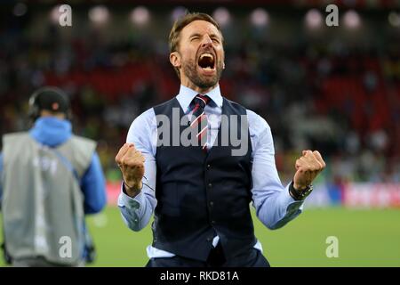 GARETH SOUTHGATE ENGLAND MANAGER KOLUMBIEN V England, 2018 FIFA WORLD CUP RUSSLAND SPARTAK STADIUM, Moskau, Russland, 03. Juli 2018 GBC 12049 WARNUNG! Dieses Foto darf nur verwendet für Zeitung und/oder Zeitschrift redaktionelle Zwecke. Möglicherweise nicht für Publikationen, bei denen 1 Spieler verwendet werden, 1 Club oder 1 Wettbewerb ohne schriftliche Genehmigung von Fußball DataCo Ltd. Für Rückfragen wenden Sie sich bitte an Fußball DataCo Ltd +44 (0) 207 864 9121 Stockfoto