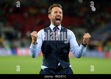 GARETH SOUTHGATE ENGLAND MANAGER KOLUMBIEN V England, 2018 FIFA WORLD CUP RUSSLAND SPARTAK STADIUM, Moskau, Russland, 03. Juli 2018 GBC 12057 WARNUNG! Dieses Foto darf nur verwendet für Zeitung und/oder Zeitschrift redaktionelle Zwecke. Möglicherweise nicht für Publikationen, bei denen 1 Spieler verwendet werden, 1 Club oder 1 Wettbewerb ohne schriftliche Genehmigung von Fußball DataCo Ltd. Für Rückfragen wenden Sie sich bitte an Fußball DataCo Ltd +44 (0) 207 864 9121 Stockfoto