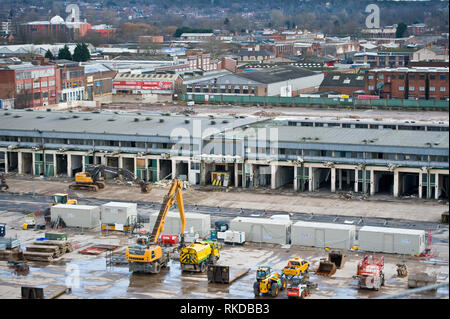 Birmingham Großmärkte Revier komplett abgerissen, um Platz für eine neue multifunktionale Entwicklung zu machen. Stockfoto