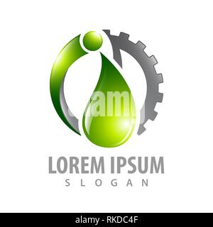 Grüne Wassertropfen Gang logo Konzept Design. Symbol grafische Vorlage element Stock Vektor
