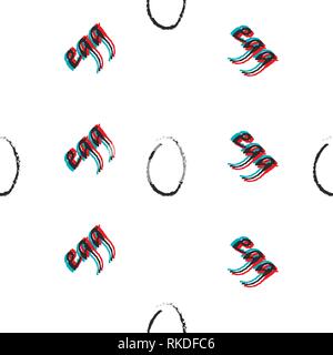 Kreative Vektor nahtlose Muster mit Ei grunge Zeichnung. Stock Vektor