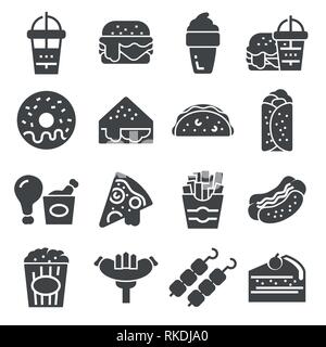 Einfacher Satz von Fast Food Verwandte Vector Icons. Stock Vektor