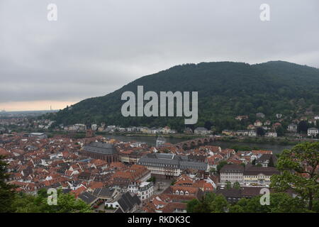 Heidelberg von oben Stockfoto