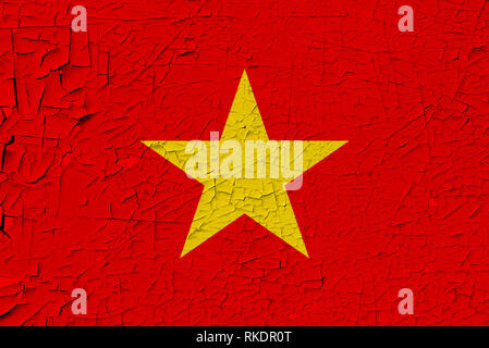 Vietnam bemalte Flagge Stockfoto