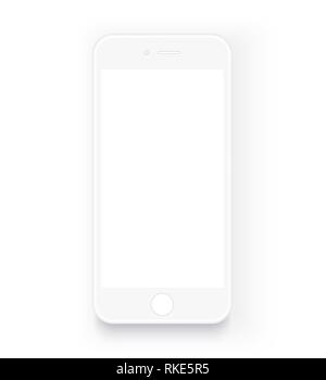 Realistische white Handy. Mock up Smartphone Stock Vektor