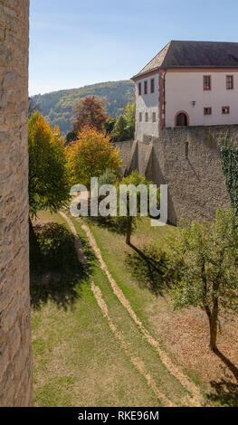 Die idyllische Landschaft rund um die Festung Marienberg bei Würzburg in Franken, einer bayerischen Bereich in Deutschland Stockfoto