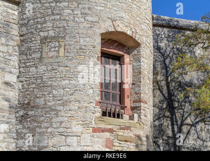 Detail der Festung Marienberg in der Nähe von Würzburg in Unterfranken, einem bayerischen Raum in Deutschland Stockfoto