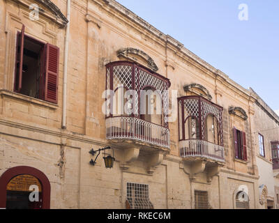 Gebäude, das in der ummauerten Stadt Mdina, die ehemalige Hauptstadt von Malta Stockfoto