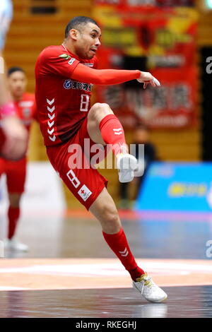 Komazawa indoor ball Sportplatz, Tokio, Japan. 10 Feb, 2019. Pepita (Ozeane), 10. Februar 2019 - Futsal: DUARIG F. LIGA 2018-2019 Abteilung 1 Übereinstimmung zwischen Nagoya Ozeane 4-1 Shriker Osaka an der Komazawa indoor ball Sportplatz, Tokio, Japan. Credit: Naoki Nishimura/LBA SPORT/Alamy leben Nachrichten Stockfoto